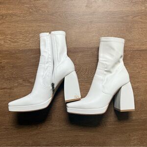 Princess Polly White Ankle Boots
